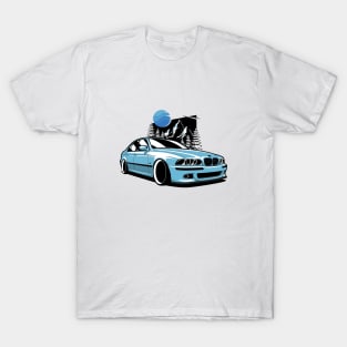 Blue E39 Classic Saloon In Mountains T-Shirt